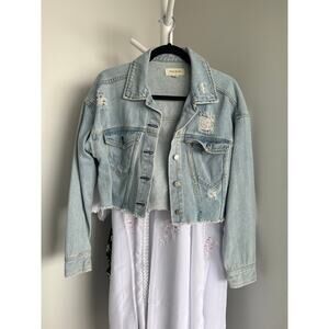 PacSun cropped distressed denim jacket